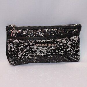 NWOT Victoria Secret Black and Silver Sequin Clutch